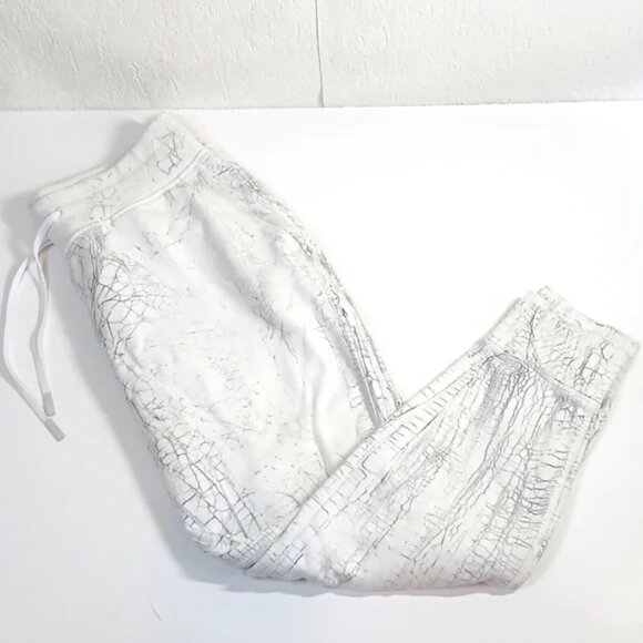 Lululemon Women's Warm Down Jogger 7/8 Sweatpants Loungewear White Marble - Picture 2 of 7